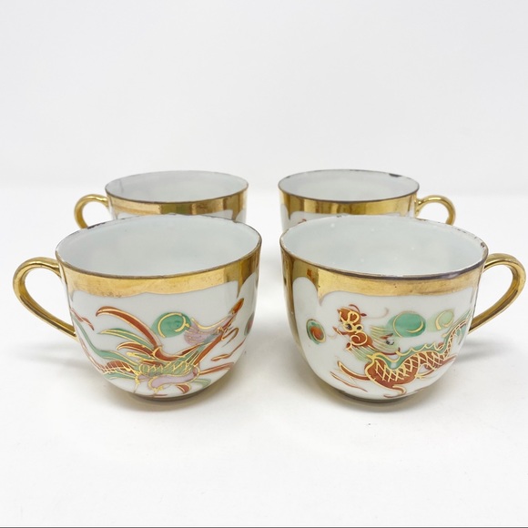 *SOLD* VINTAGE CHINESE DRAGON & PHOENIX GOLD TEAPOT SET - Picture 8 of 15